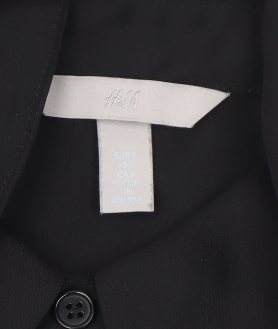 H&M Women's Black Button-Up Shirt Size 12 - Elegant & Versatile