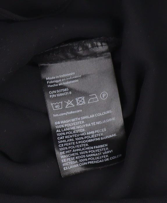 H&M Women's Black Button-Up Shirt Size 12 - Elegant & Versatile