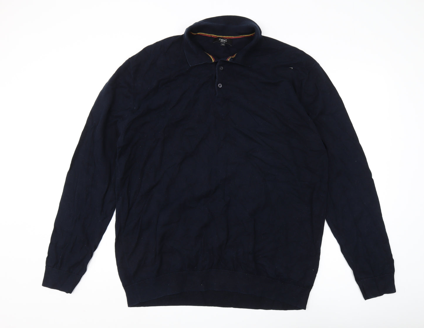 Next Men's Black 2XL Collared Pullover Jumper