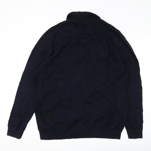 Next Men's Black 2XL Collared Pullover Jumper
