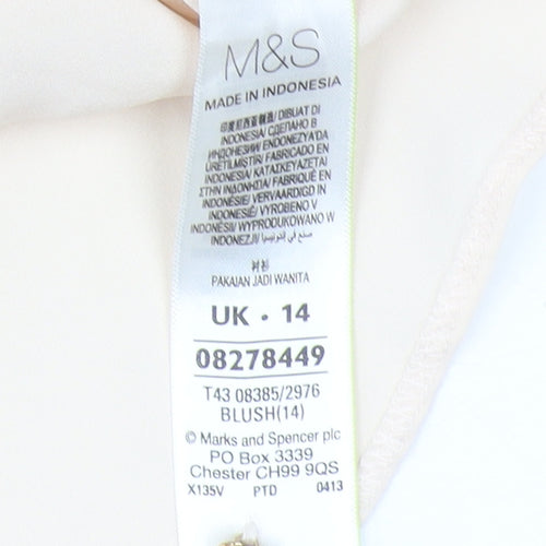 Marks and Spencer Women's Beige 3/4 Sleeve Blouse