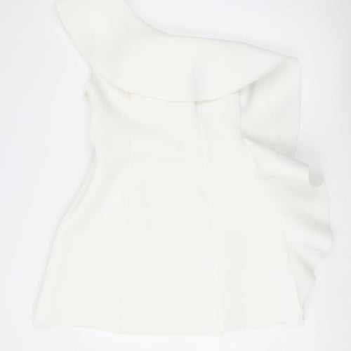 ASOS Women's White One Shoulder Shift Dress 14