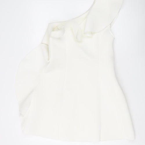 ASOS Women's White One Shoulder Shift Dress 14