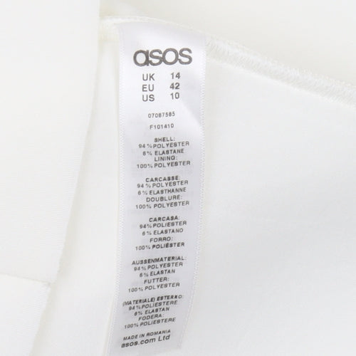 ASOS Women's White One Shoulder Shift Dress 14