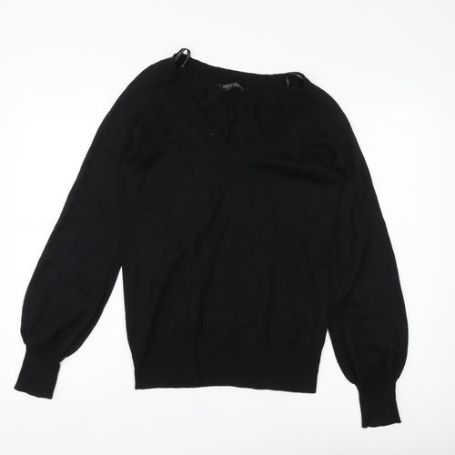 Dorothy Perkins Women's Black V-Neck Jumper Size 10