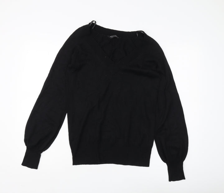Dorothy Perkins Women's Black V-Neck Jumper Size 10
