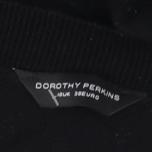 Dorothy Perkins Women's Black V-Neck Jumper Size 10