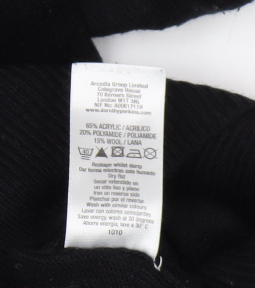 Dorothy Perkins Women's Black V-Neck Jumper Size 10