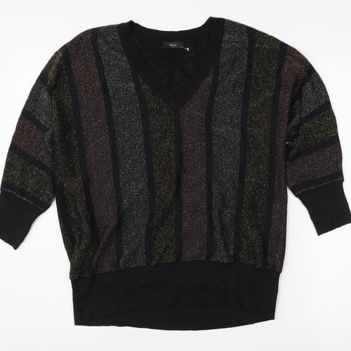 M&Co Women's Multicolour Striped Pullover Jumper Size 14