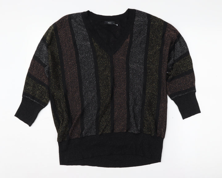 M&Co Women's Multicolour Striped Pullover Jumper Size 14