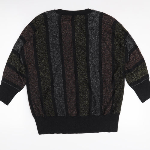 M&Co Women's Multicolour Striped Pullover Jumper Size 14
