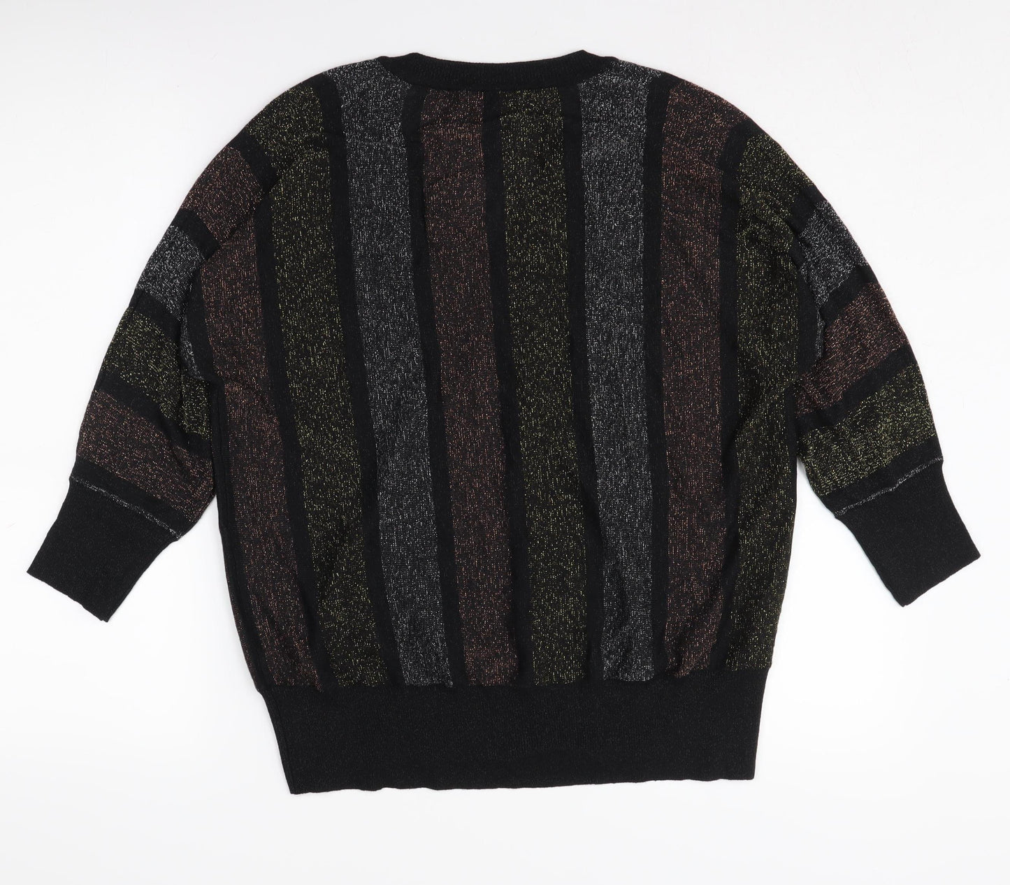 M&Co Women's Multicolour Striped Pullover Jumper Size 14