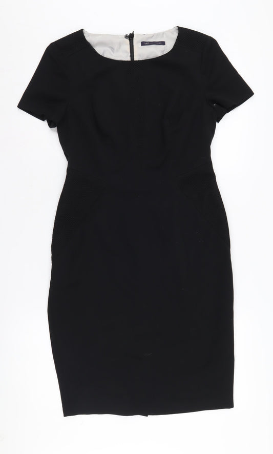 Marks and Spencer Women's Black Sheath Dress, Size 10