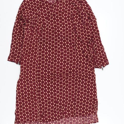 Ellos Women's Red Geometric Shift Dress Size 10