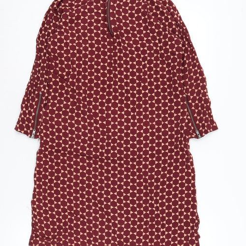 Ellos Women's Red Geometric Shift Dress Size 10