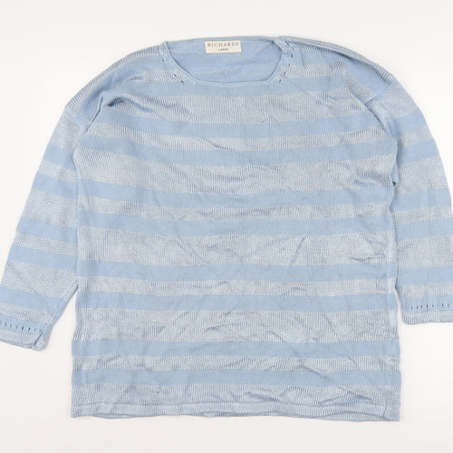 Richards Women's Blue Striped Pullover Jumper L