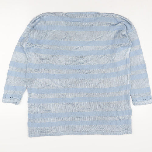 Richards Women's Blue Striped Pullover Jumper L