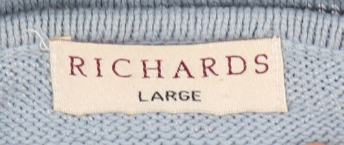 Richards Women's Blue Striped Pullover Jumper L