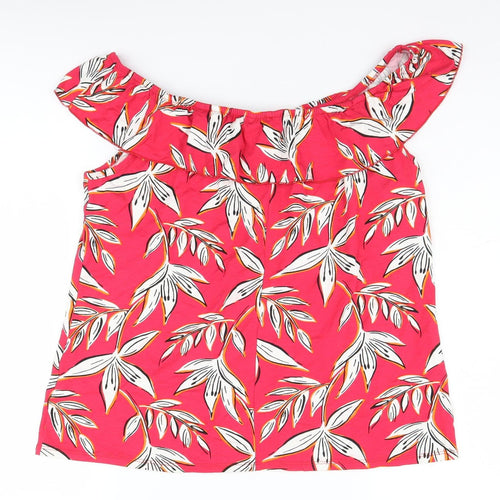 Roman Women's Red Floral Off the Shoulder Blouse