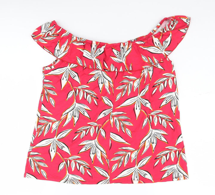 Roman Women's Red Floral Off the Shoulder Blouse