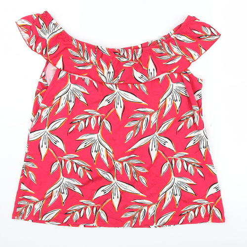 Roman Women's Red Floral Off the Shoulder Blouse