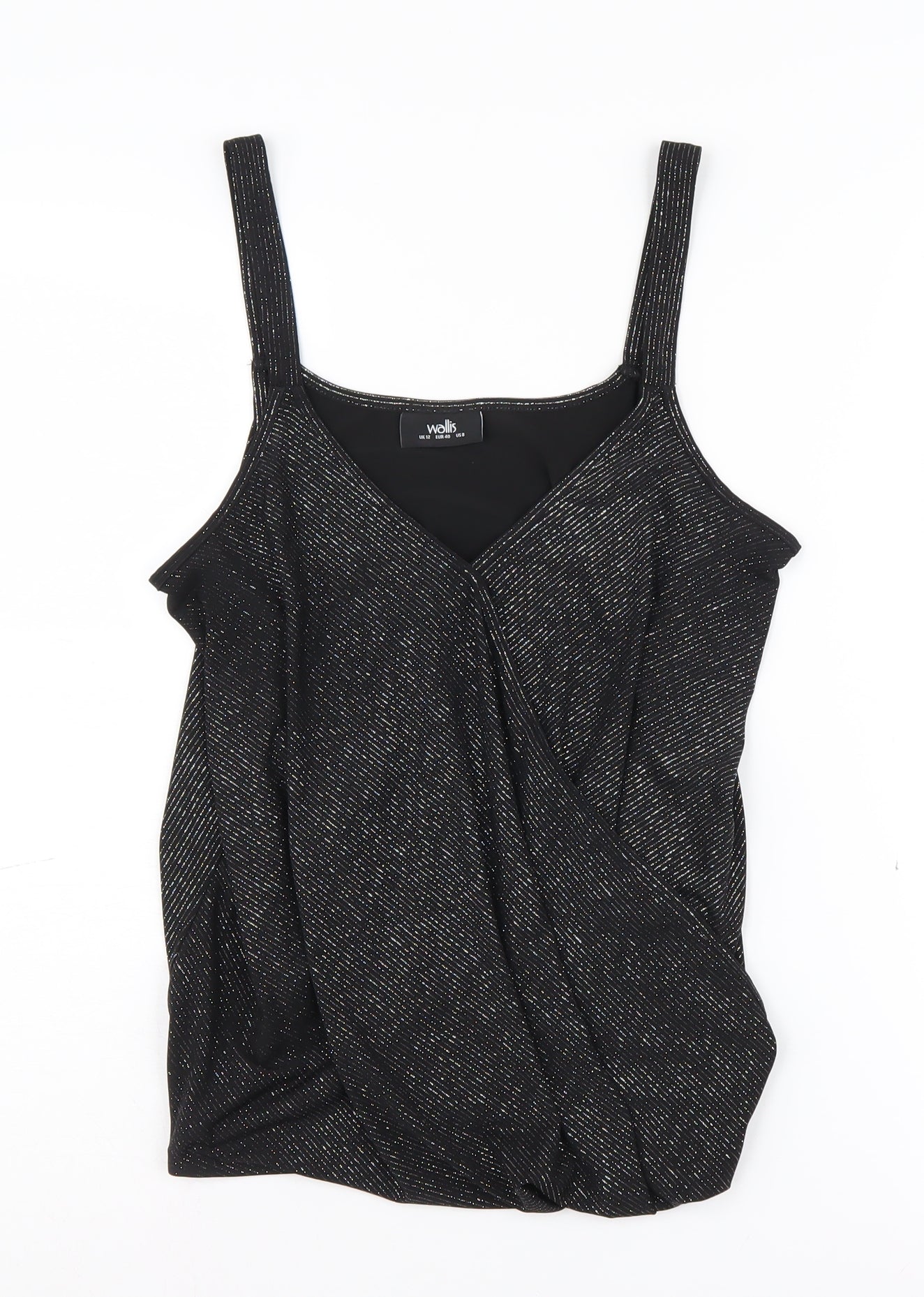 Wallis Women's Black Wrap Tank, Size 12, Party Wear