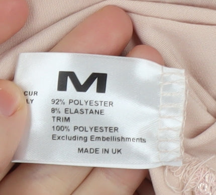 Just Be You Beige Sequin Tunic Blouse M Women