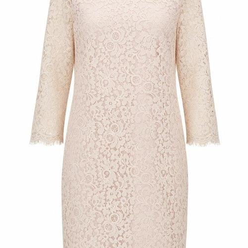 H&M Women's Beige Floral Lace Sheath Dress Size 12