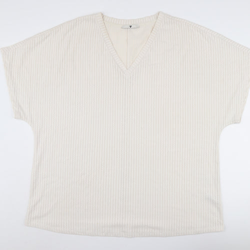 By Very Women's Beige V-Neck Blouse Size 20
