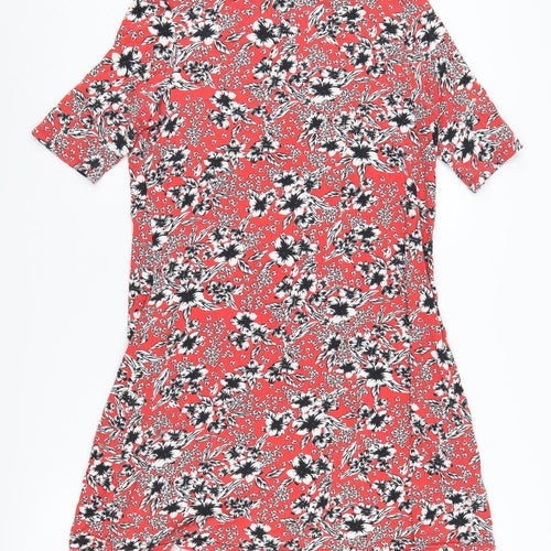 Marks and Spencer Women's Red Floral Shift Dress, Size 10