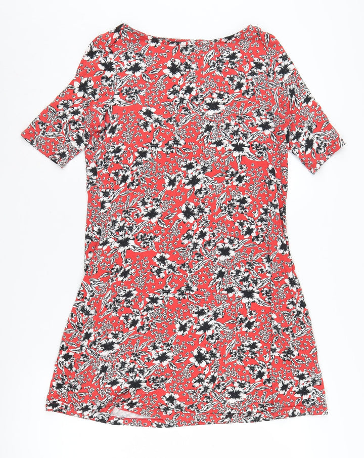Marks and Spencer Women's Red Floral Shift Dress, Size 10