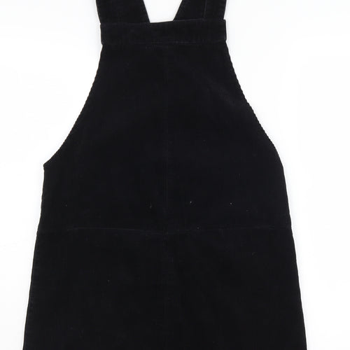 New Look Women's Black Corduroy Pinafore Dress Size 8