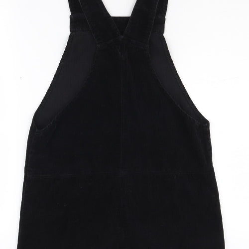 New Look Women's Black Corduroy Pinafore Dress Size 8