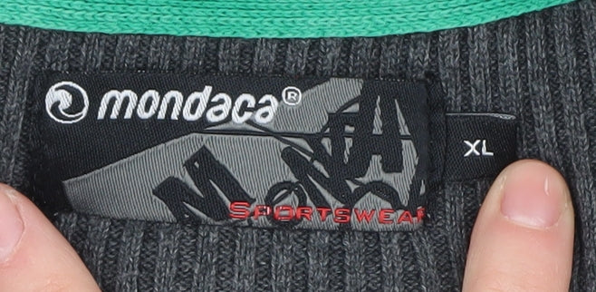 mondaca Men's Grey Henley Jumper XL