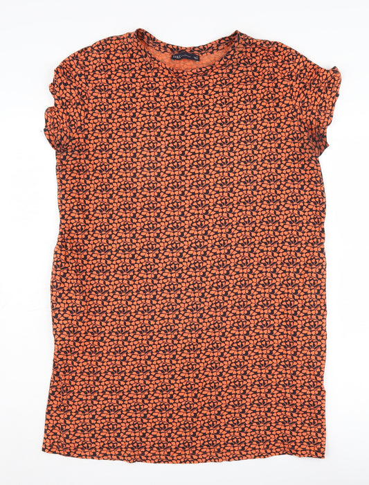 Marks and Spencer Women's Orange Shift Dress Size 16