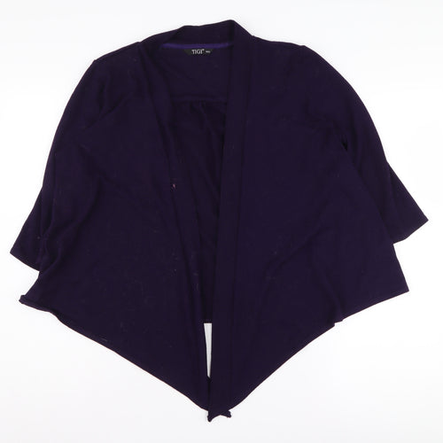 TIGI Women's Purple Cardigan M 3/4 Sleeve Knit