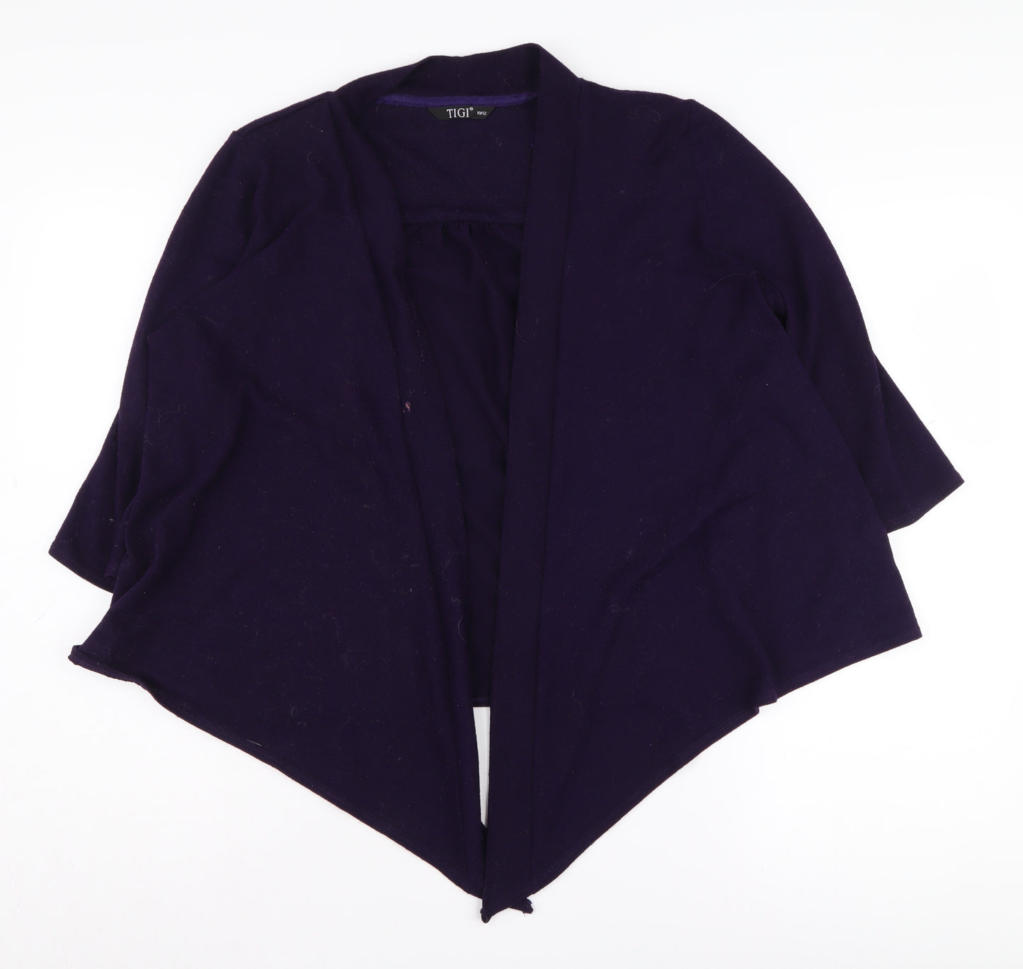 TIGI Women's Purple Cardigan M 3/4 Sleeve Knit