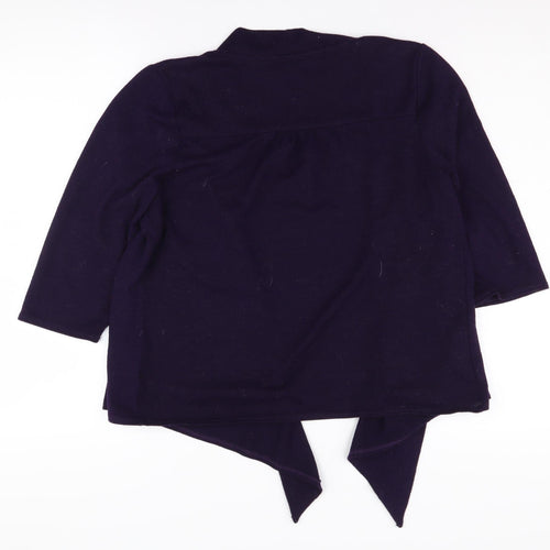 TIGI Women's Purple Cardigan M 3/4 Sleeve Knit