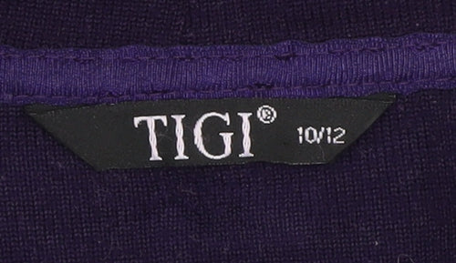 TIGI Women's Purple Cardigan M 3/4 Sleeve Knit