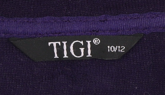 TIGI Women's Purple Cardigan M 3/4 Sleeve Knit