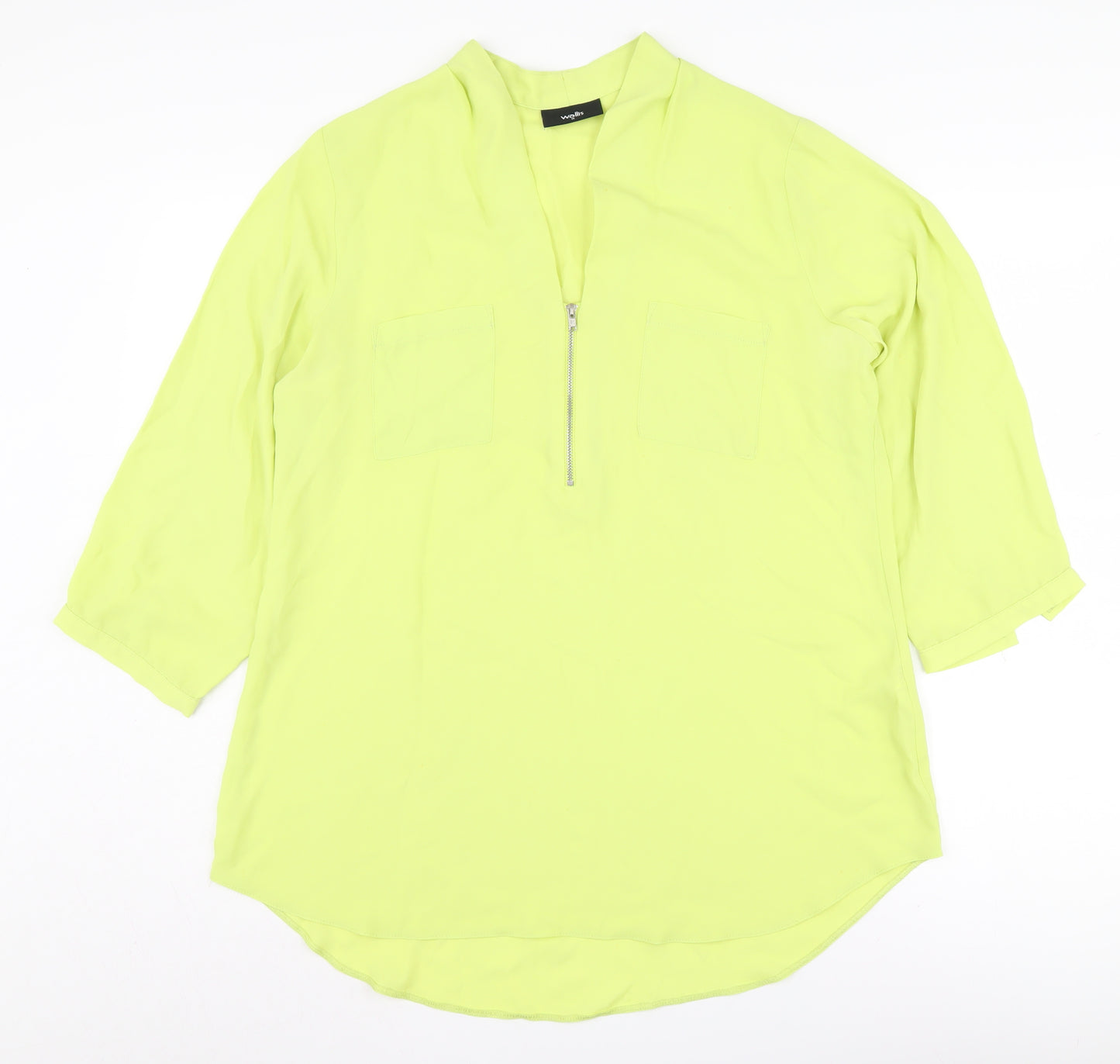 Wallis Women's Yellow 3/4 Sleeve Blouse - Size M