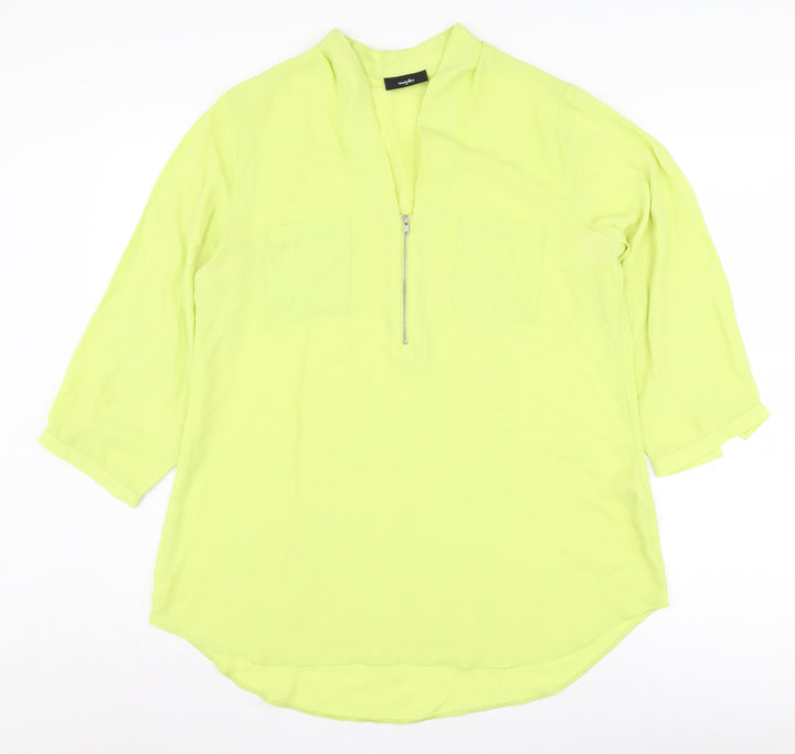 Wallis Women's Yellow 3/4 Sleeve Blouse - Size M