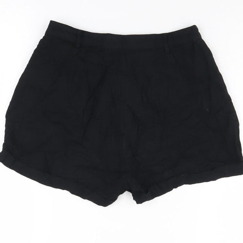 Pull&Bear Women's Black Chino Shorts, Size 8, Relaxed Fit