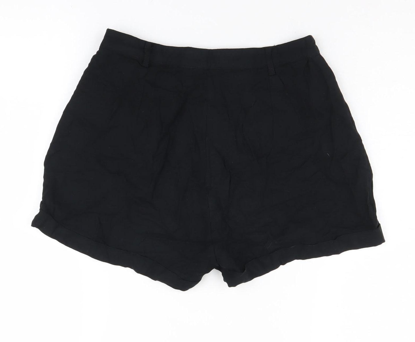 Pull&Bear Women's Black Chino Shorts, Size 8, Relaxed Fit