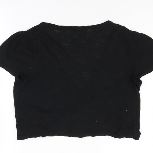 Wallis Petite Black Wrap Jumper - Women's M Knit V-Neck