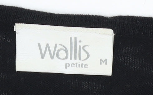 Wallis Petite Black Wrap Jumper - Women's M Knit V-Neck
