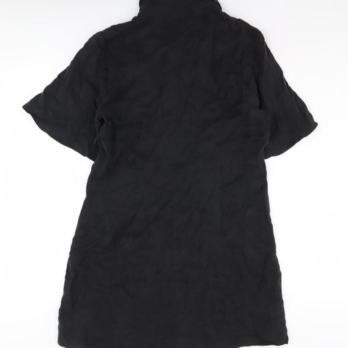 Zara Women's Black Collared Shirt Dress L