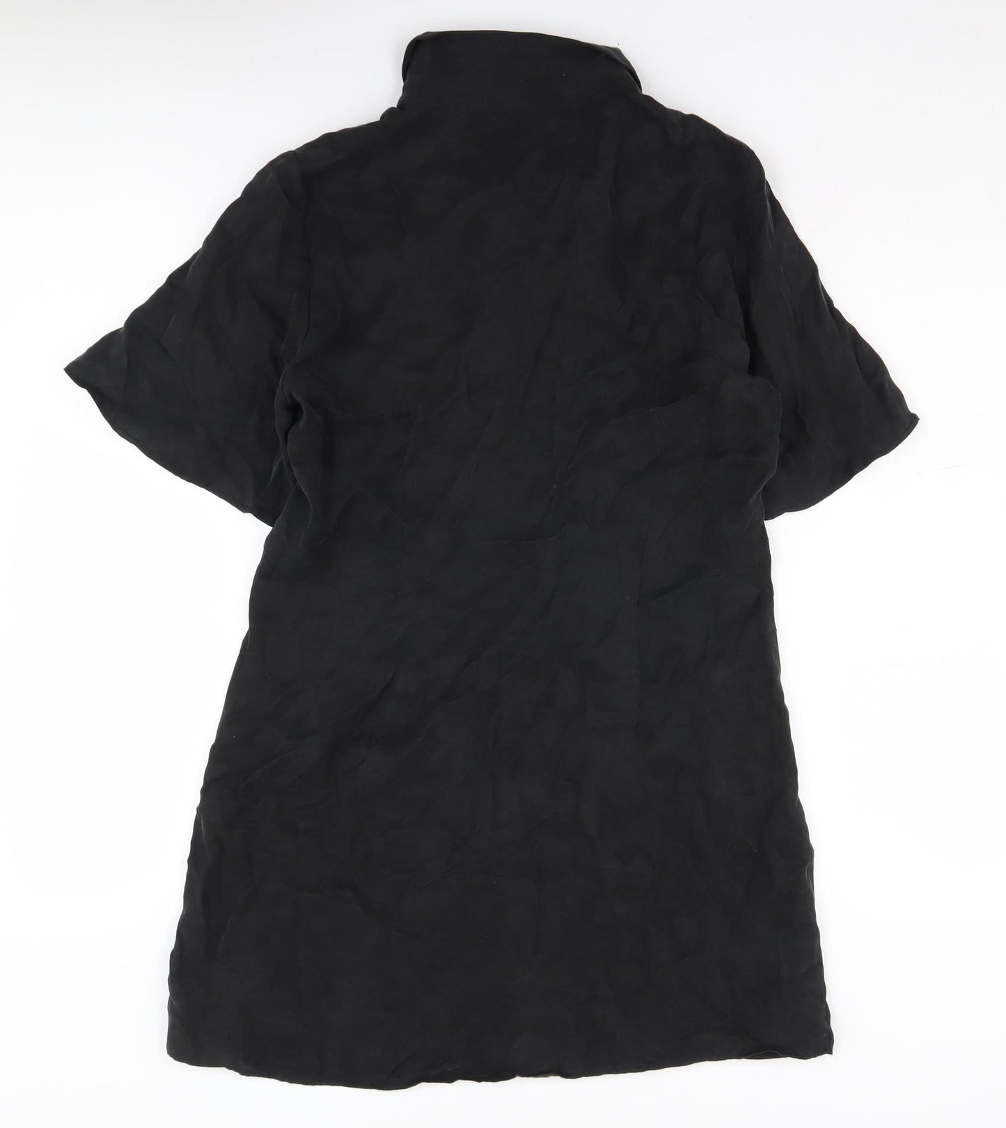 Zara Women's Black Collared Shirt Dress L