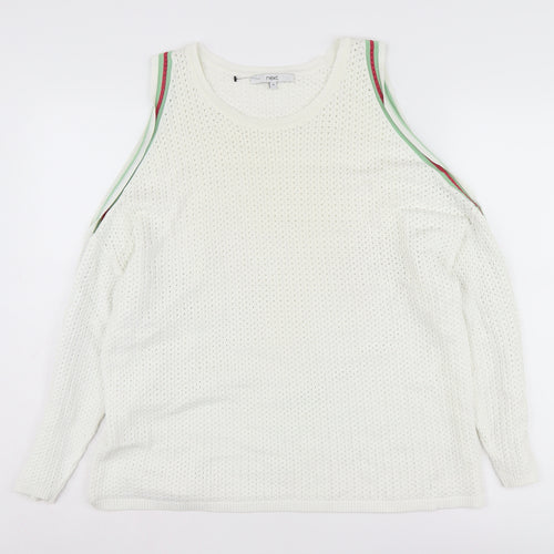 Next Women's White Sleeveless Pullover Jumper Size 16