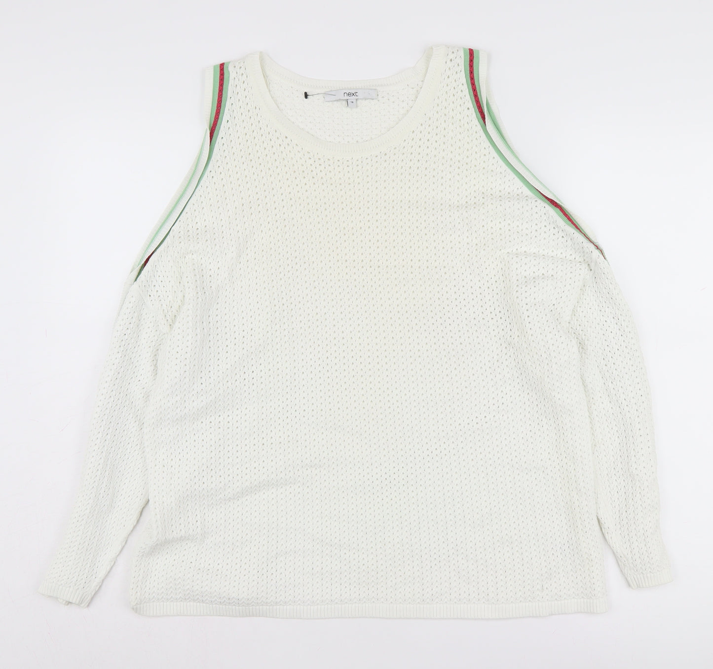 Next Women's White Sleeveless Pullover Jumper Size 16